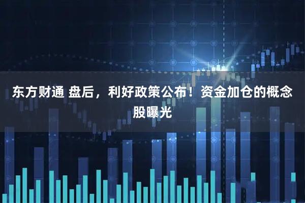 东方财通 盘后，利好政策公布！资金加仓的概念股曝光